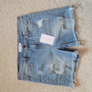 Cello destroyed jean shorts. Sz M